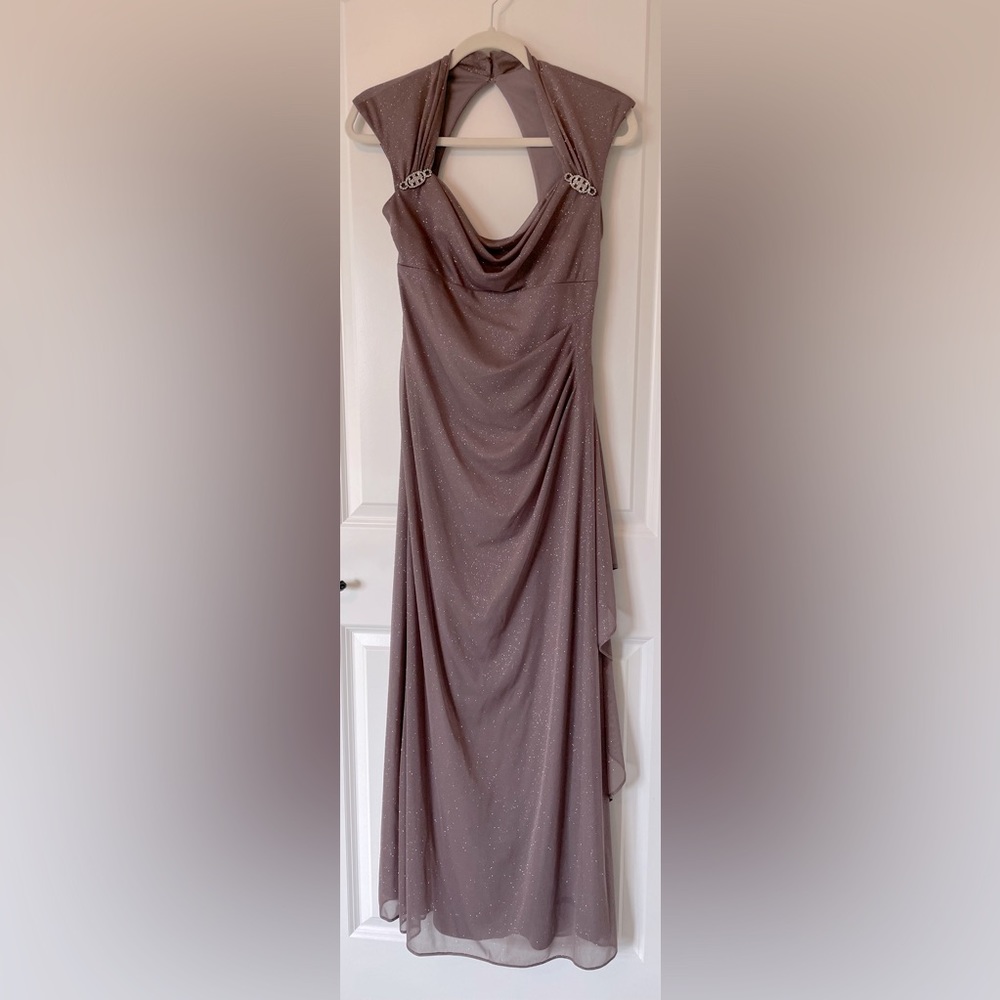 Bronze Metallic Long Formal Dress R&M Richards Women's Size 6 Gown